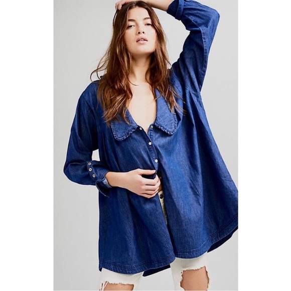 Free People Tops - NWT Free People Charlie Button Down Denim Tunic Dress size XS